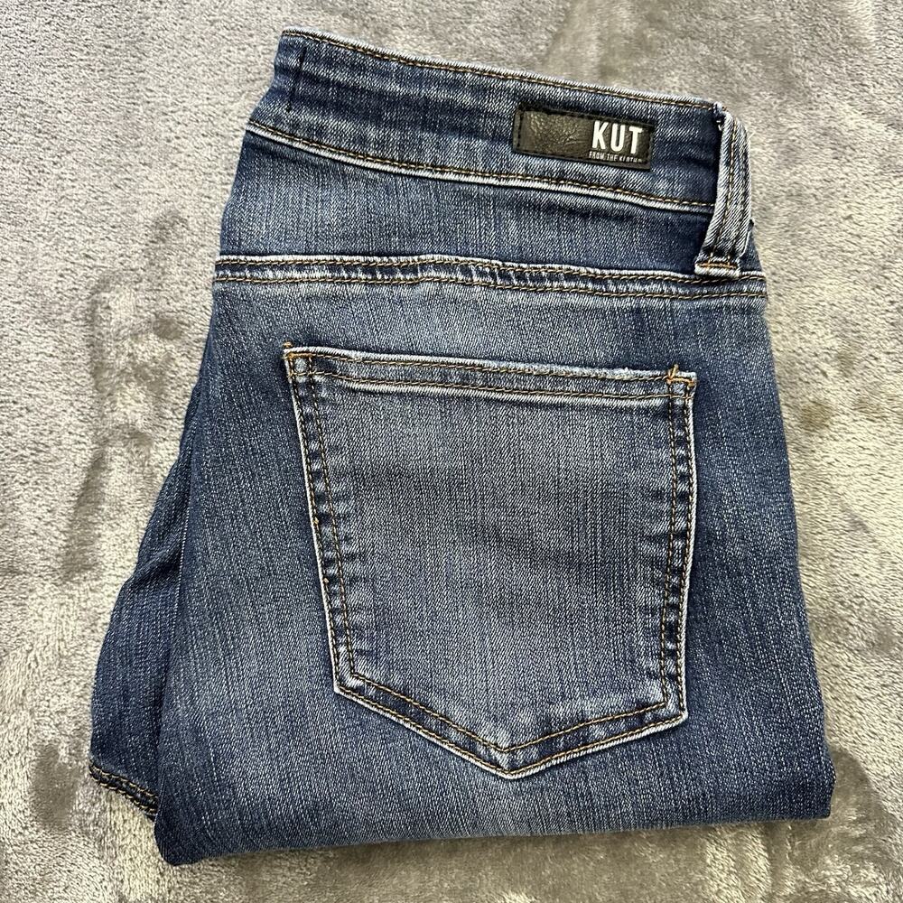 Kut From The Kloth Jeans Women’s 10 Blue Regular Straight Denim Raw Hem Pants